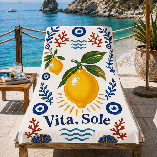 Telo Mare Microfibra, Asciugamano Mare, Telo per Lettino Limon