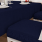 Cuscini per Sedie con Elastico in Tinta Unita Blu Notte