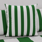 Cuscini, Copricuscini Divano, Cuscini Arredo in Stampa Digitale Le Righe Bianco/Verde Scuro
