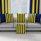 Cuscini, Copricuscini Divano, Cuscini Arredo in Stampa Digitale Le Righe Giallo/Blu Notte