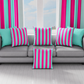 Cuscini, Copricuscini Divano, Cuscini Arredo in Stampa Digitale Le Righe Tiffany/Fucsia