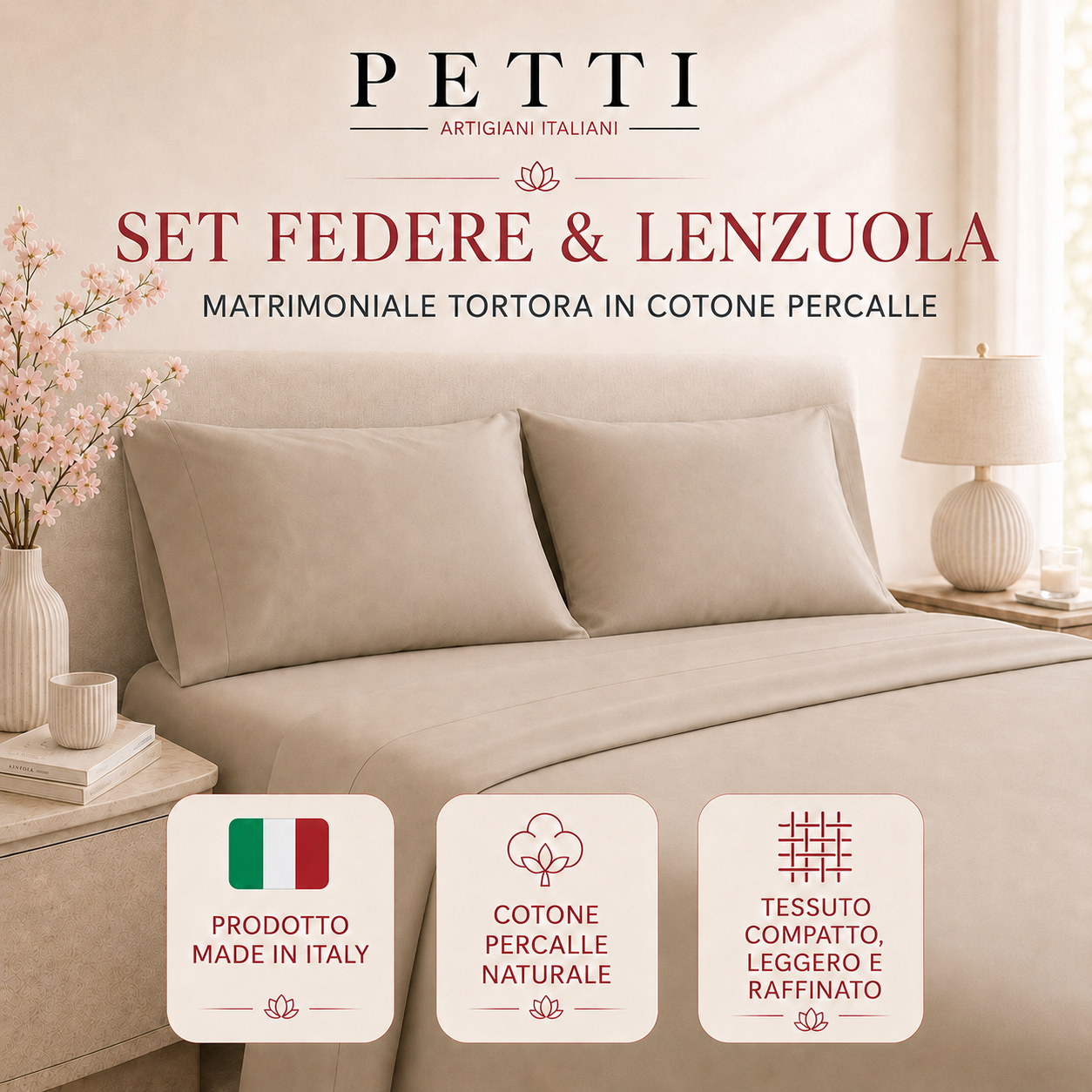 Lenzuola Percalle, Lenzuola Matrimoniali Cotone Grigio