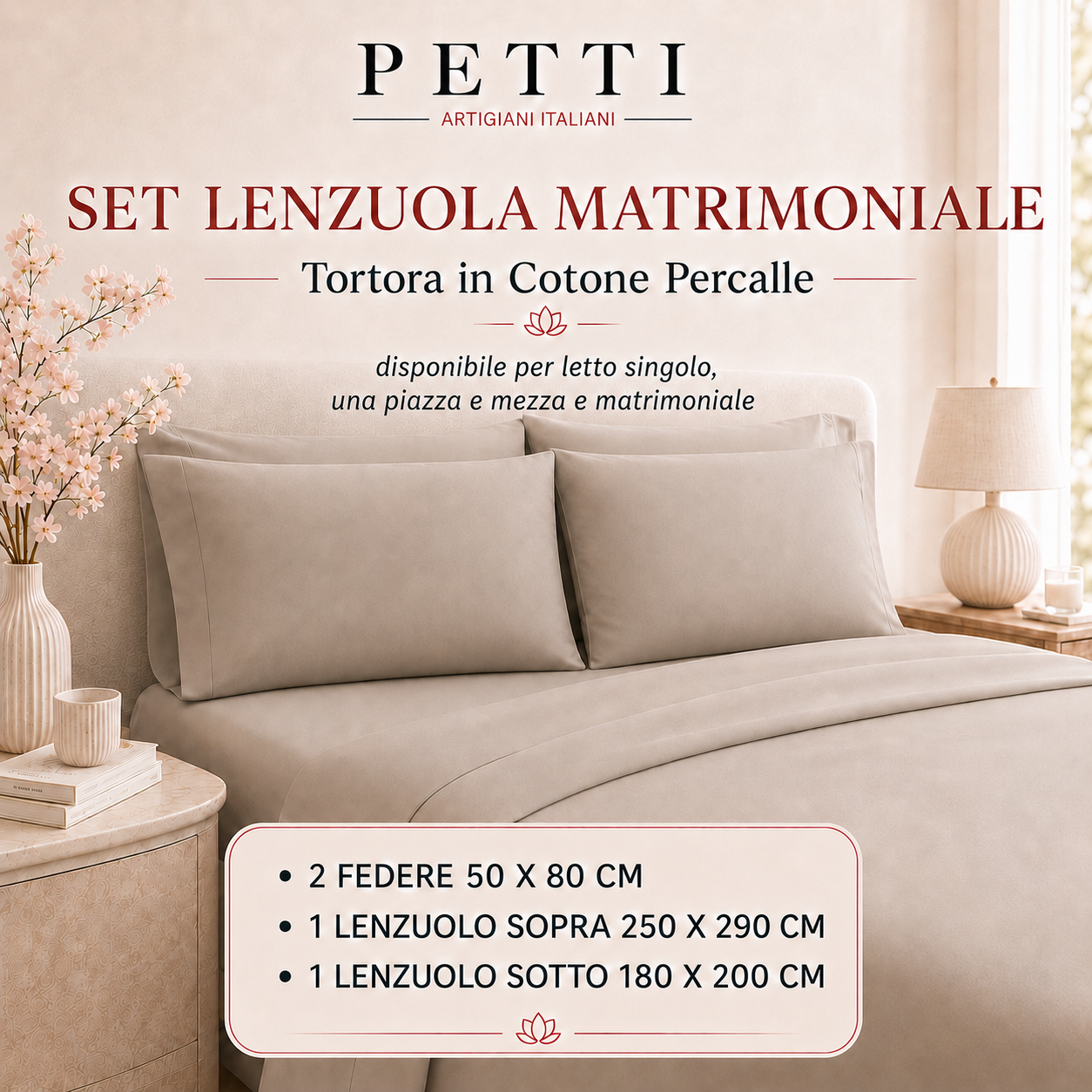 Lenzuola Percalle, Lenzuola Matrimoniali Cotone Grigio