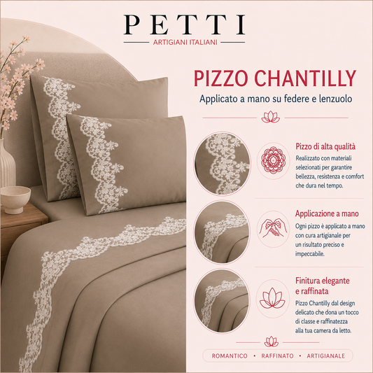 Lenzuola Percalle con Pizzo, Lenzuola Matrimoniali Cotone Cipria