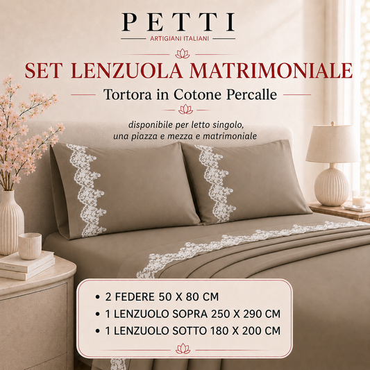 Lenzuola Percalle con Pizzo, Lenzuola Matrimoniali Cotone Rosa