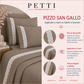 Lenzuola Matrimoniali in Puro Cotone Percalle con Balza in Pizzo San Gallo Beige