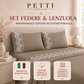Lenzuola Matrimoniali in Puro Cotone Percalle con Balza in Pizzo Rebrode Celeste