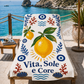 Telo Mare Microfibra, Asciugamano Mare, Telo per Lettino Limon