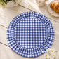 Tovagliette Americane Rotonde con Rouches A Quadretti Blu Notte