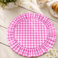 Tovagliette Americane Rotonde con Rouches A Quadretti Fucsia
