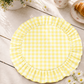 Tovagliette Americane Rotonde con Rouches A Quadretti Giallo