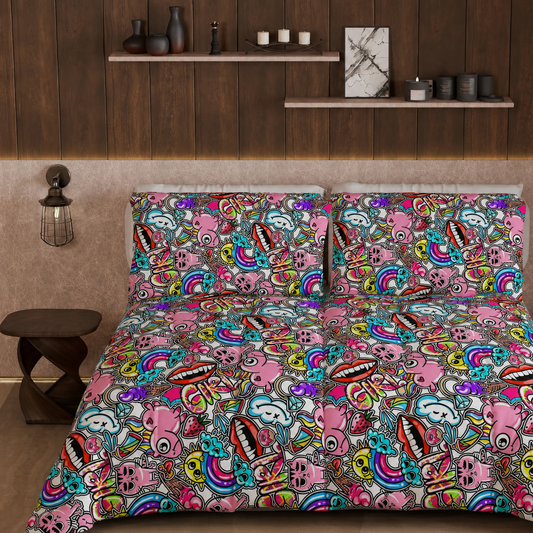 Duvet, Double, Single, Square and Half Quilt, Murales Girl