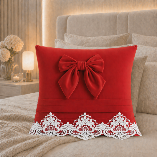 Coussins Décoratifs en Velours 1pc, Coussins de Canapé Bijou Rouge