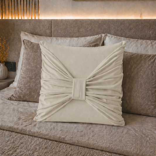 Coussins décoratifs en velours 1pz, coussins de canapé Élite Crème