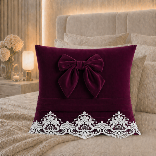 Coussins Décoratifs en Velours 1pc, Coussins de Canapé Bijou Prune