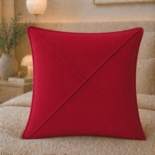 Coussins décoratifs en velours 1pz, coussins de canapé Maison Cruà Rouge