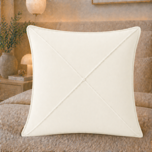 Coussins décoratifs en velours 1pz, coussins de canapé Maison Cruà Blanc lait