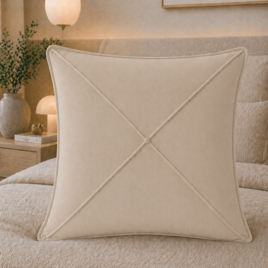 Coussins décoratifs en velours 1pz, coussins de canapé Maison Cruà Crème