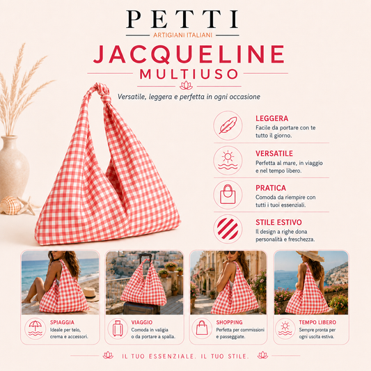 Borsa Modello Jacqueline  A Quadretti Blu Elettrico