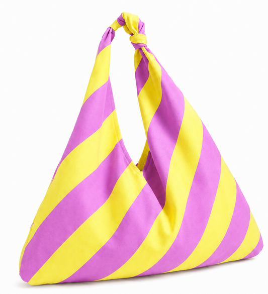 Borsa Modello Jacqueline  Righe Giallo/Lilla