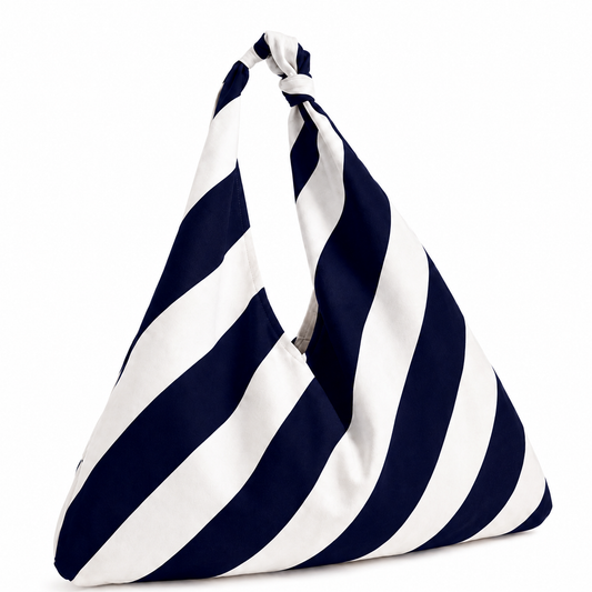 Borsa Modello Jacqueline  Righe Bianco/Blu Notte