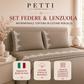 Lenzuola Matrimoniali in Puro Cotone Percalle con Balza in Pizzo Chantilly Celeste