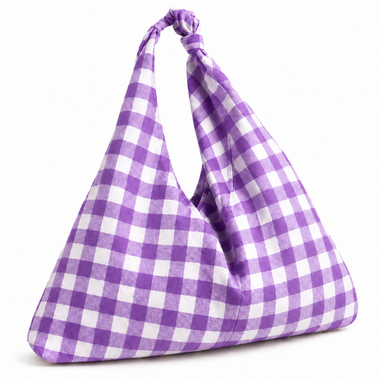 Borsa Modello Jacqueline  A Quadretti Prugna