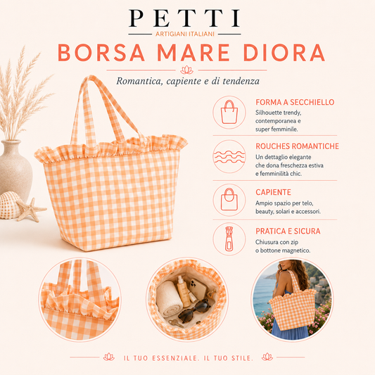 Borsa Modello Diora A Quadretti Indaco