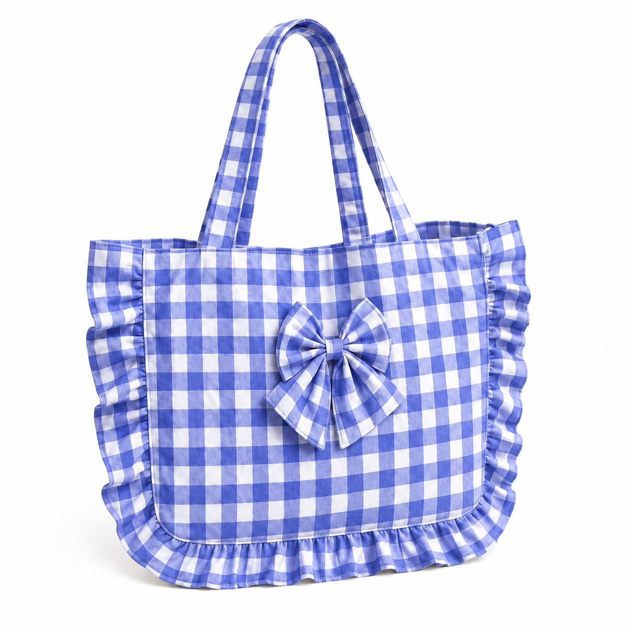 Borsa Modello Riviera A Quadretti Blu Elettrico
