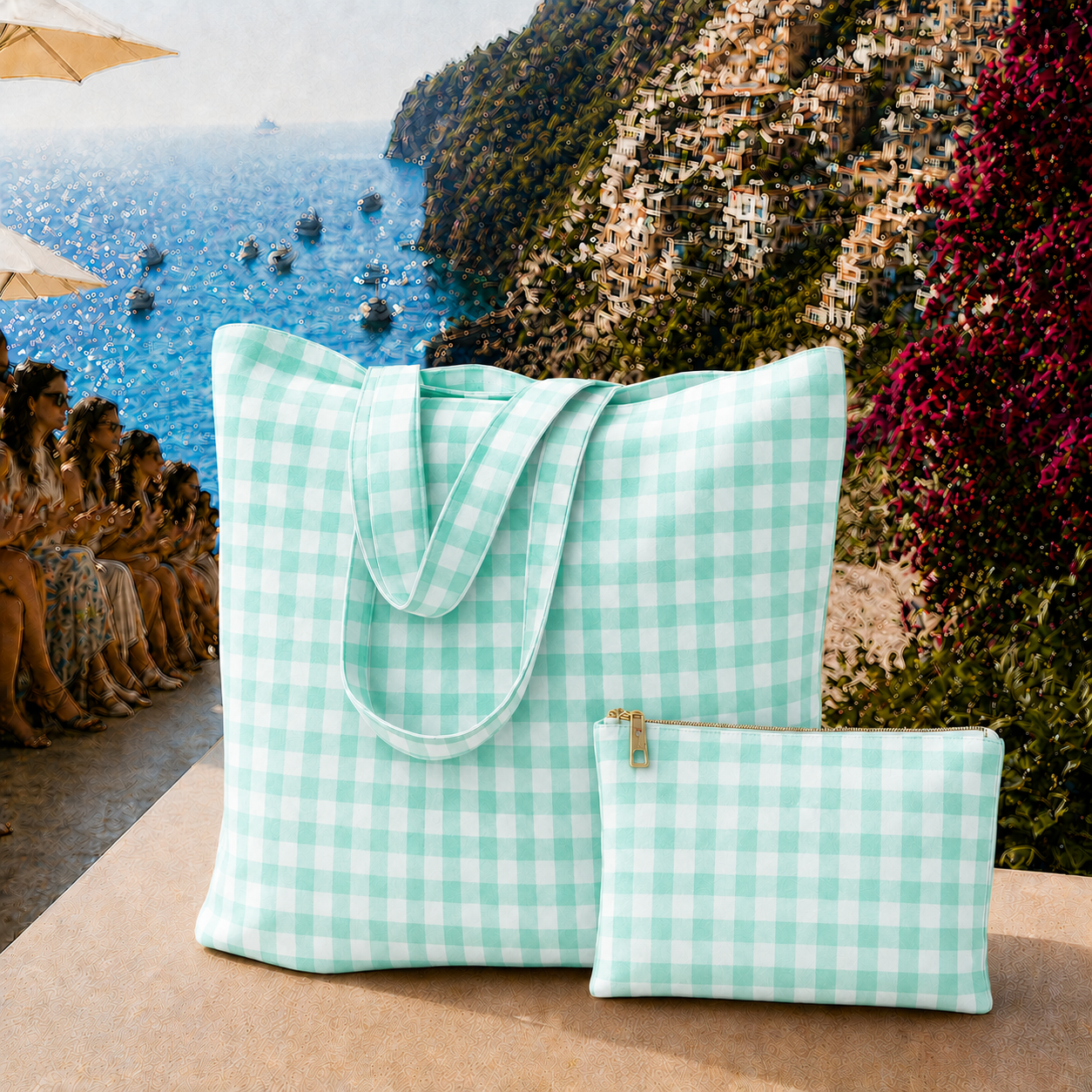 Collezione Mare in Stampa Digitale A Quadretti Tiffany