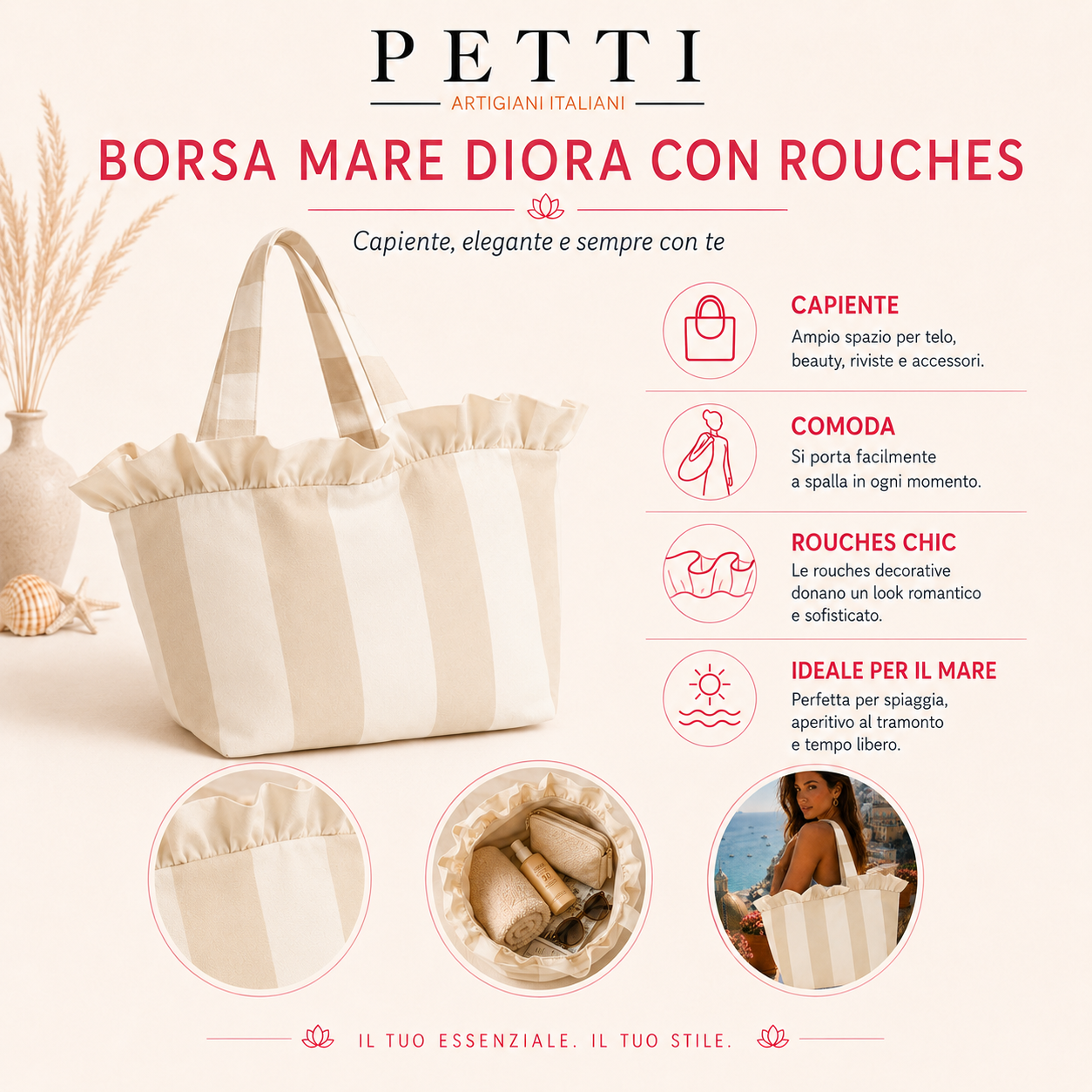 Borsa Modello Diora Mille Righe 34