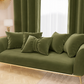 Cuscino Arredo Fiocco in Velluto 40x50 cm, Cuscino divano Verde Oliva.