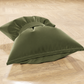 Cuscino Arredo Fiocco in Velluto 40x50 cm, Cuscino divano Verde Oliva.