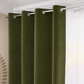 Tenda a Pannello in Velluto per Interni con Anelli, 140x280 cm Verde Oliva