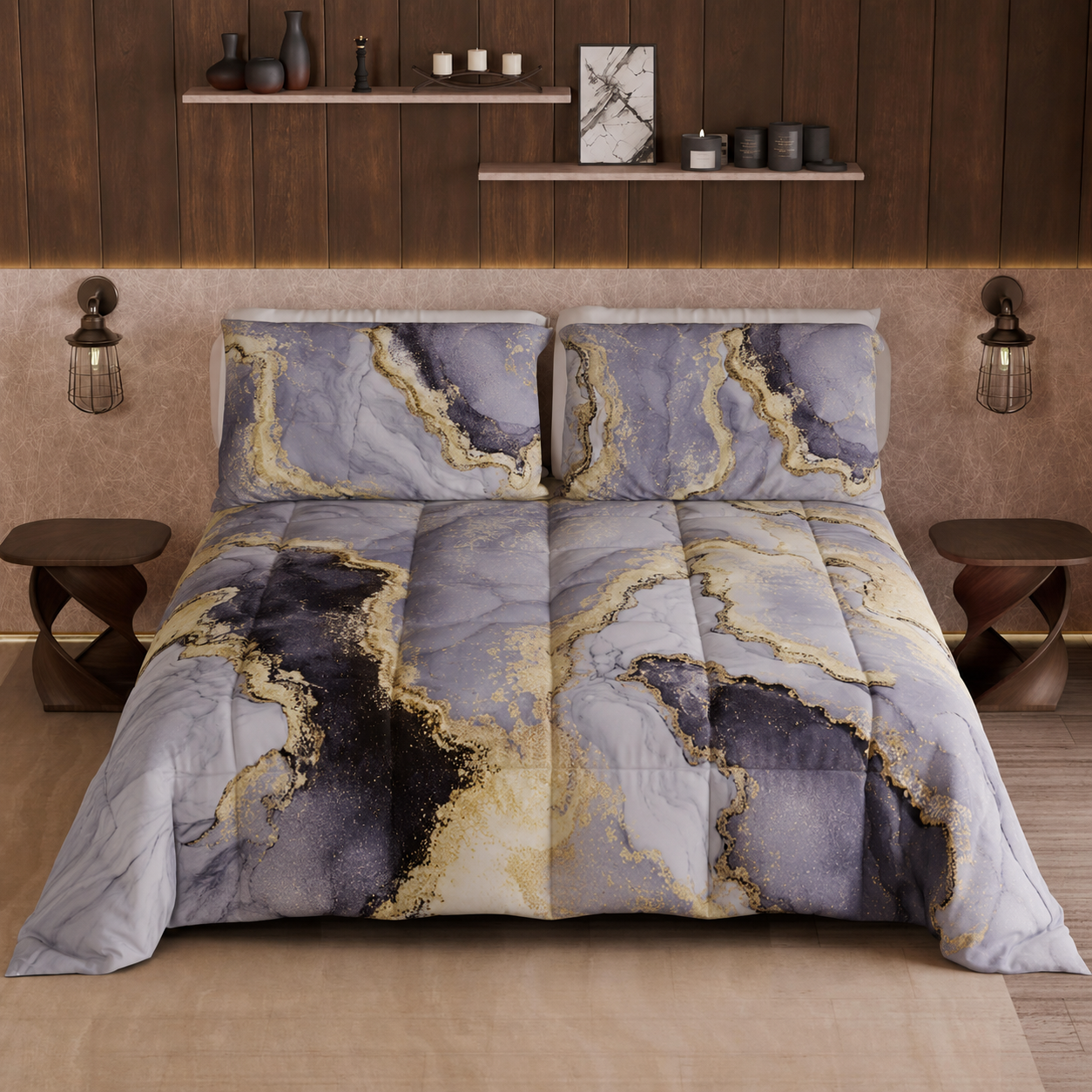 Duvet, Double, Single, Square and Half Quilt, Marble-GrigioS