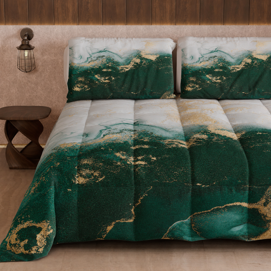 Duvet, Double, Single, Square and Half Quilt, Marble-Emerald