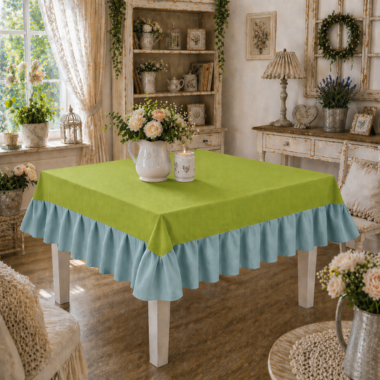 Tovaglia da Tavola Waterproof con Volant Verde Chiaro / Tiffany