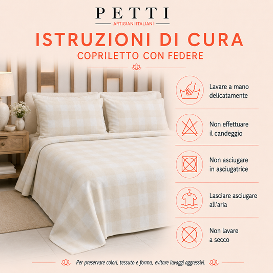 Lenzuolo Copriletto e Federe in Microfibra A Quadretti Rosa