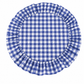 Tovagliette Americane Rotonde con Rouches A Quadretti Blu Notte