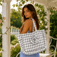 Borsa Modello Riviera A Quadretti Grigio Scuro