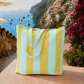 Collezione Mare in Stampa Digitale Righe Giallo Ocra/Celeste