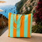 Collezione Mare in Stampa Digitale Righe Arancione/Tiffany