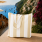Collezione Mare in Stampa Digitale Righe Bianco/Beige
