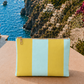 Collezione Mare in Stampa Digitale Righe Giallo Ocra/Celeste