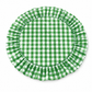 Tovagliette Americane Rotonde con Rouches A Quadretti Verde