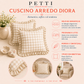 Cuscino Arredo con Rouches A Quadretti Prugna