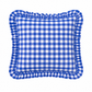 Cuscino Arredo con Rouches A Quadretti Blu Elettrico