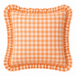 Cuscino Arredo con Rouches A Quadretti Arancione