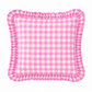 Cuscino Arredo con Rouches A Quadretti Fucsia