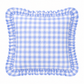 Cuscino Arredo con Rouches A Quadretti Celeste
